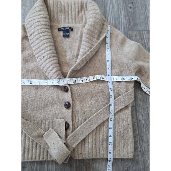 Elana Solano Cashmere Cardigan Tan Size Large. Hole Mended. Pls See Picture - Picture 4 of 8